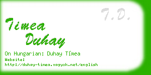 timea duhay business card